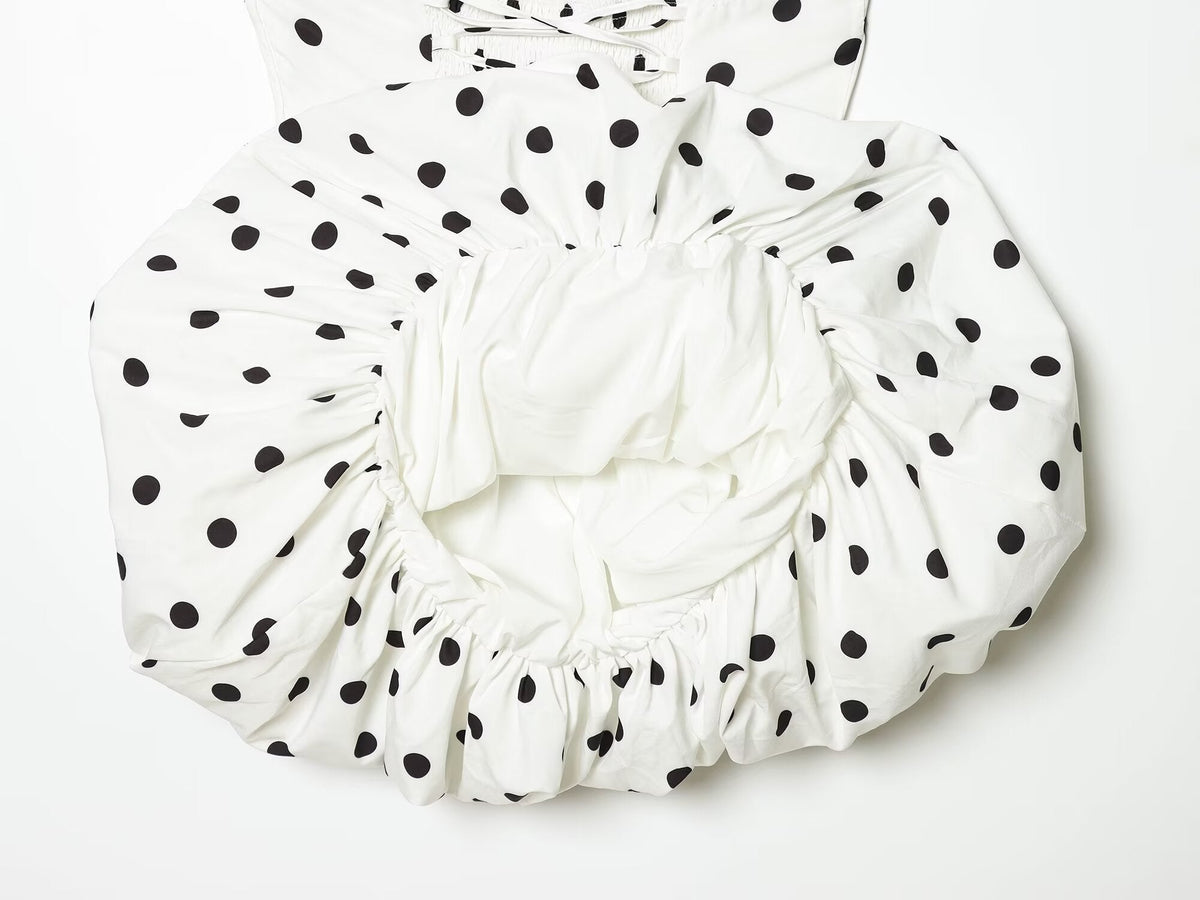 Women's polka dot halter neck mini dress