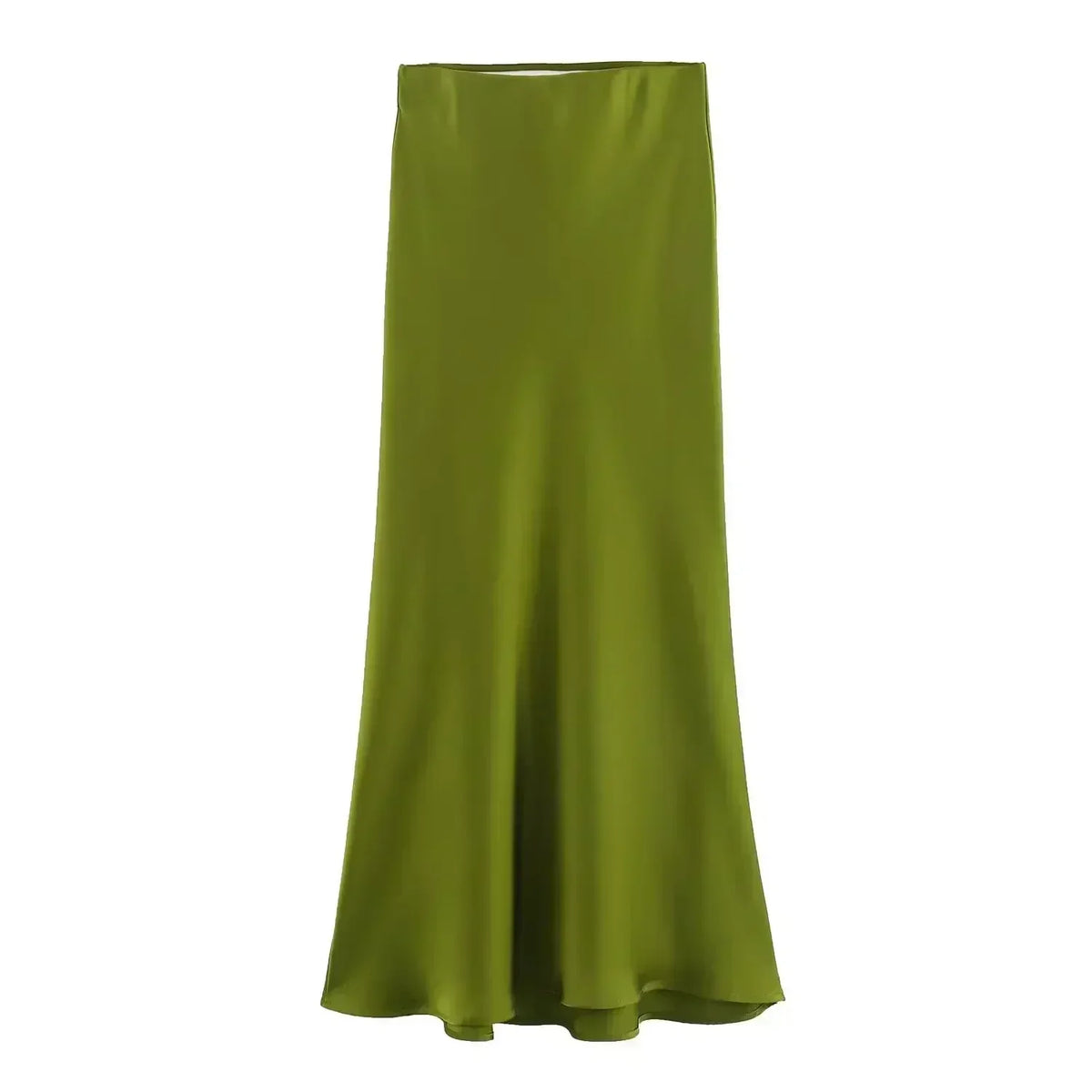 Women's Summer New Chic Fashion Multi Color Satin Texture Slim Fit Draped Midi Dress Retro Elastic Waist Women's Dress Mujer