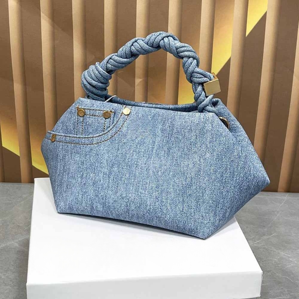 #248 Women's new denim woven hexagonal shoulder bag