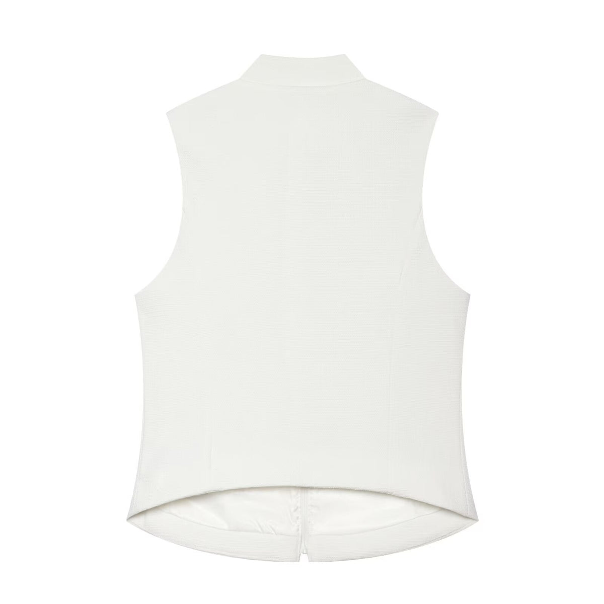 Women's breasted decorative zipper vest top