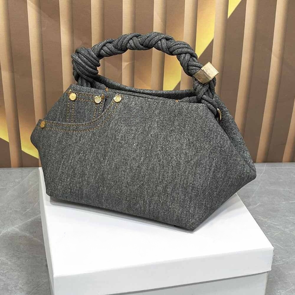 #248 Women's new denim woven hexagonal shoulder bag
